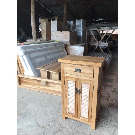 Rustic Oak : Tủ Giày Gỗ Sồi Lá Sách - W60cm 